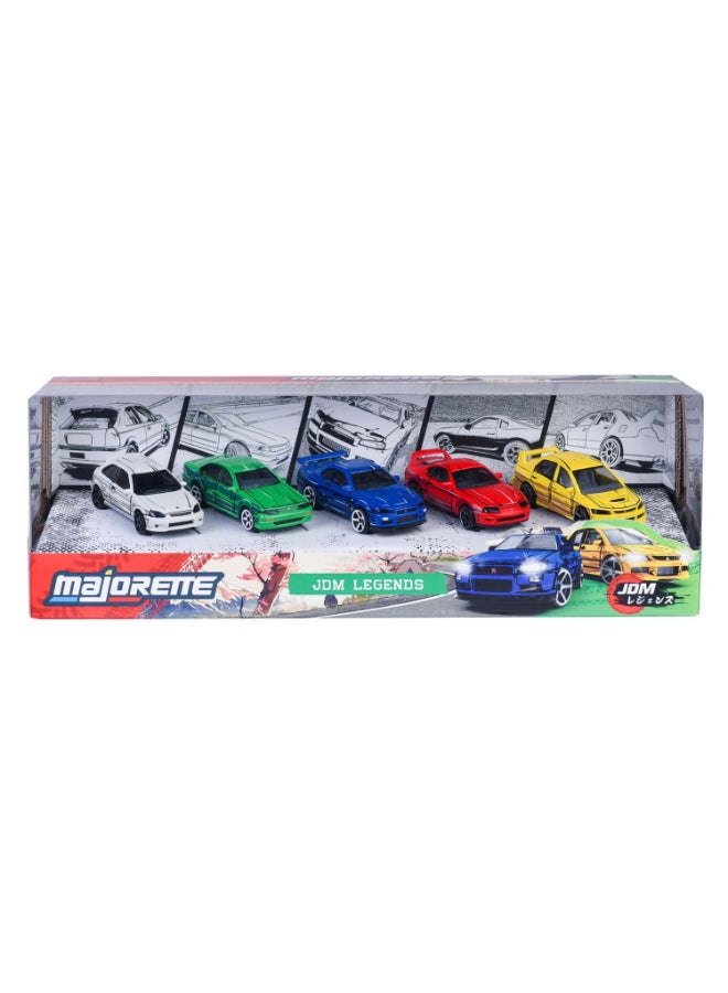Majorette JDM Legends Anime Japanese Sports Die-cast Car Gift Set (1:64, Pack of 5) - Image 1